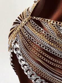 Mistrie Conjunto de 2 piezas de mujer con cadena transparente y rhinestones, para otoño/invierno - Multicolor - Ver 5