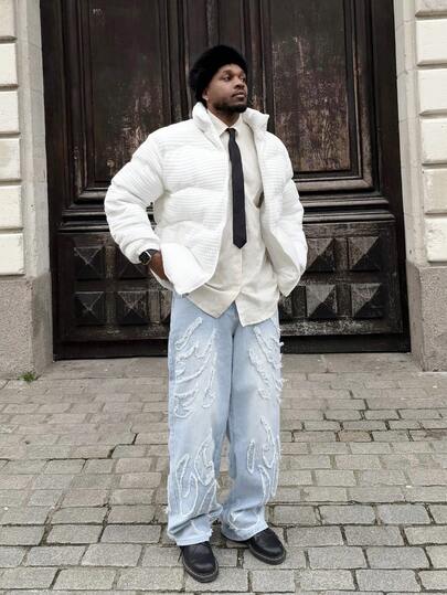 Heavens Edit Men's Casual Warm Zip-Up Stand Collar Long Sleeve Padded Coat, Winter Old Money Daily Leisure, Weekend Trips, Outdoor Activities, Travel Expeditions, Relaxed Work Environments Or Semi-Formal Occasions,Boyfriend/Husband Gift, Anniversary Gift Christmas