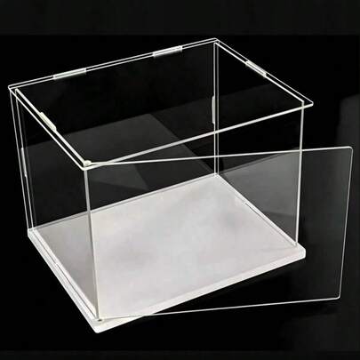 1pc Collectible Display Box, Assembled Transparent Acrylic Box, Alternative To Glass Boxes For Displaying Figures, Suitable For Home Storage And Organization Of Toys, With An Openable Door.