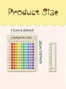 A Set Of Composite Multiplication Tables, Perfect For Math Courses And Back To School Gifts. Multi Functional Handicrafts | Natural Texture Design, Suitable For Family Gatherings. 2D 1x1 Multiplication Table Card With Colored Numbers. It Is The Perfect Choice For Math Courses And Back To School Gifts. Multi Functional Handicrafts | Natural Texture Design, Suitable For Family Gatherings, Art, And Back To School Season. - Multicolor - View 3