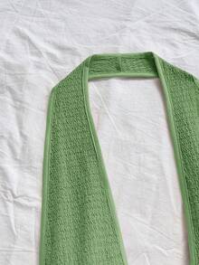 Soleia Bộ jumpsuit nữ màu trắng dệt kim họa tiết sóng, cổ chữ V sâu, hở lưng, ôm sát, gợi cảm, thích hợp cho tiệc tùng, hẹn hò, trà chiều, kỳ nghỉ phong cách boho, đi biển, trang phục mùa hè. - màu xanh lá - Xem 6