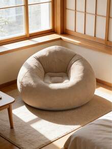 1 Inflatable Sofa, Inflatable Lazy Sofa, PVC Single-Person Ball-Shaped Sofa, Foldable Outdoor Lounge Chair (Bulk Items May Have Gray Or Black Bottoms, Sent Randomly) - Khaki - View 5