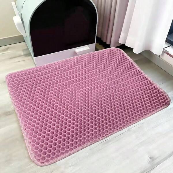1PC Eva Cat Litter Mat Double Layer Washable Water Proof Litter Control Pad With Open Top Entrance For Indoor Home Use