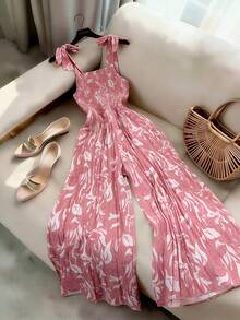 GlowEve Elegant Summer Jumpsuits Woven By Women - Pink - View 2