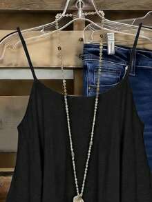 Linhara Áo hai dây và áo khoác gile dệt kim gợi cảm, thoải mái, dành cho kỳ nghỉ hè, cỡ lớn. - màu đen - Xem 3