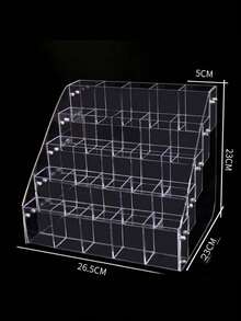 1PC Large Capacity Slanted Design Desktop Multifunctional Storage Clear Acrylic Pen Display Stand For Office School Home Desk Organization Pen Organizer Pencil Holder - Transparent - View 7