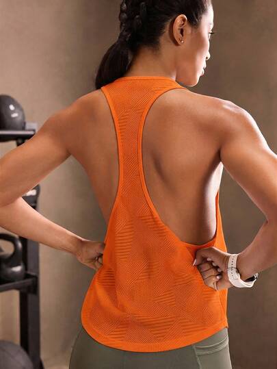 Powerista Solid Color Racerback Breathable Sports Tank Top