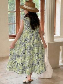 Dazy Kids Đầm hoa nhí không tay cho bé gái tuổi teen, mùa hè - Nhiều màu - Xem 2