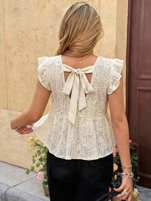 Elyressa Ladies' Elegant Knitted Summer Shirts For Vacation - Apricot - View 1