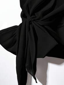 EMERY ROSE Black Casual Short Sleeve Top And Retro Floral Striped Print Pants 2 Piece Set, Plus Size, Suitable For Summer Vacation - Multicolor - View 4