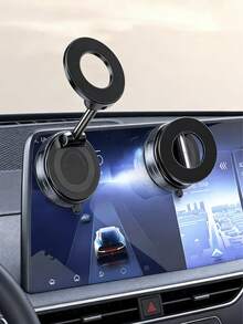 2026 New Adjustable & Foldable Large Suction Cup Magnetic Car Phone Holder, N52 Strong Magnet, 360° Rotation, Dashboard Vacuum Suction Cup Installation, Suitable For Bathroom Tiles, Glass Surfaces, ABS Material, Round, Fashionable Design | Father's Day/Valentine's Day (Note: Only Supports Installation On Smooth Surfaces) - Multicolor - View 10