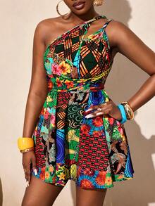 BamGleam 女士休闲度假印花露背无袖连衣裙 - 彩色 - 查看 3