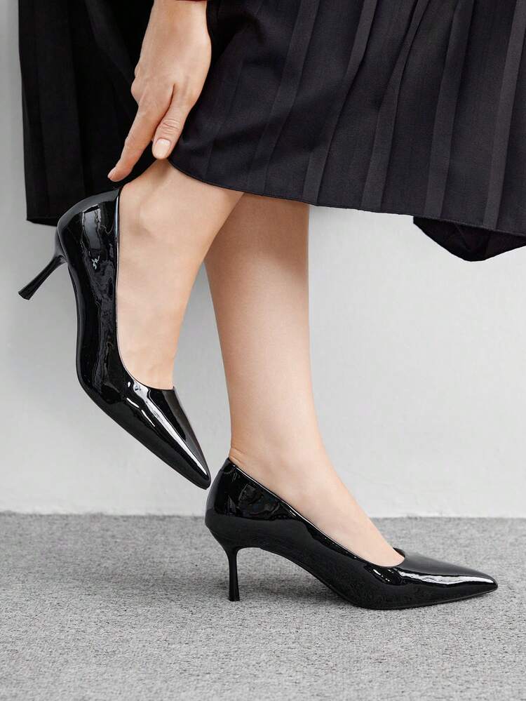 CUCCOO BIZCHIC Women Shoes Pointed Thin High Heels Black Simple And Comfortable Commuting Daily Versatile To Work Women's High Heels Shoes Temperament Fashionable And Sexy High Heels Suitable For Work Party Banquet Women's Shoes