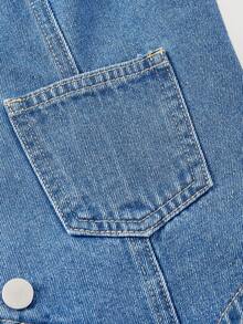 Sweetra Damen Einfarbiges minimalistisches Casual Ärmelloses Top und Denim Shorts Set - Mittele Waschung - Übersicht 5