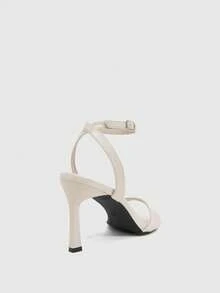 CUCCOO SZL Women's Shoes With Adjustable Pointed Simple Milk Apricot High-Heeled Sandals, Suitable For Daily Casual Wear, Spring, Spring Break, Easter, Prom Prom Heels Summer Shoes - Milk apricot - View 3