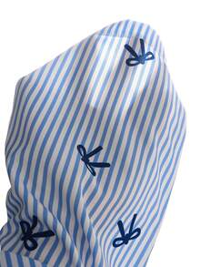 SHEIN Genkimix Kids 女童休闲百搭翻领纽扣前襟系带柔软褶皱牛仔质感连体裤，适合秋季、野餐、郊游、搭配服装、日常穿着 - 藍色 - 查看 6