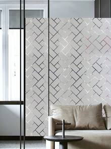 1 Roll Frosted Diagonal Grid Glass Film | Home Privacy Protection Sticker | Anti-UV Material | Suitable For Window And Door Decoration Size: 17.53x118in Window Privacy Film Window Stickers - multicolor - View 8