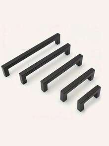 1 tay nắm tủ màu đen, tay nắm vuông mờ bằng thép không gỉ dùng cho nhà bếp, phụ kiện nội thất, tay nắm cửa tủ, tay nắm ngăn kéo tủ quần áo, tay nắm tủ. - màu đen - Xem 16