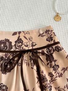 Sweetra Sweetro 女士波西米亚碎花迷你裙 - 棕色 - 查看 3