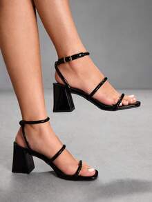 CUCCOO SZL Giày sandal cao gót thời trang nữ - màu đen - Xem 7