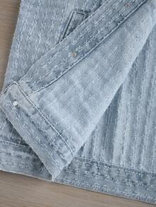 GALLERY FADE Men's Casual Street Style Distressed Denim Vest - Light Wash - View 7