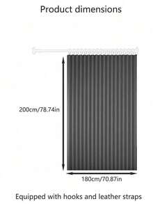 1. 现代竖条纹折叠浴帘 - 涤纶材质，隔热，易于安装和收纳，波纹折叠顶部设计，无衬里，适合浴室装饰，现代竖条纹设计，时尚浴室功能，浴室浴帘 - 灰色 - 查看 11