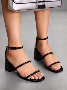 CUCCOO SZL Giày sandal cao gót thời trang nữ - màu đen - Xem 8