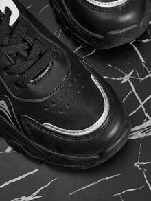 Vate 休闲舒适系带女式坡跟运动鞋 - 黑色 - 查看 5