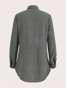 SHEIN Unity Camicia a quadri da donna, top a maniche lunghe - Multicolore - Visualizzare 2