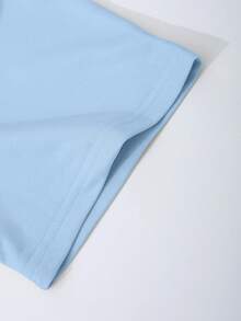 Manfinity Homme Men's Solid Color Crew Neck Short Sleeve T-Shirt And Cargo Shorts Set - Blue - View 4