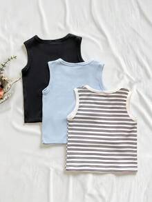 SHEIN 男婴休闲百搭日常圆领上衣 - 彩色 - 查看 2