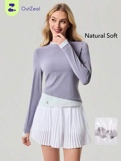 OutZeal 女士运动T恤 日常休闲柔软叠穿长袖运动上衣