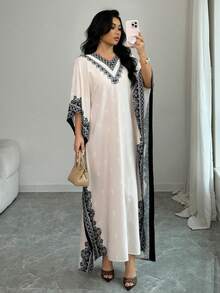Elenzga Elegant Vintage Vacation Style Dress For Women With Lace Trim Detail On The Back - Multicolor - View 6