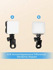 Teckwe 夹式补光灯，便携式迷你自拍灯，用于自拍、化妆、直播圣诞礼物，秋冬季假期露营必备品度假配件，露营用品 - 黑色 - 查看 7