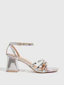 CUCCOO SZL Damen Mode High Heel Sandalen - Silber - Übersicht 4