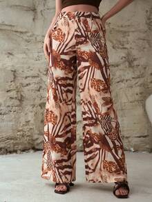 MOTF PREMIUM WOMEN'S SLIMMING ALL OVER PRINTED WIDE-LEG JEANS, SPRING/SUMMER - Blue - View 4