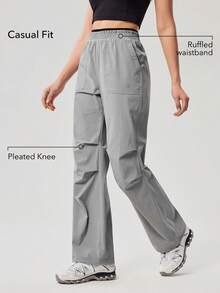 OutZeal 女士户外裤 日常休闲 防紫外线 轻便 双层腰带裤脚 - 灰色 - 查看 2