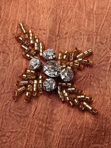 Layrah Orange Handmade Beaded Maxi Dress With Headscarf Butterfly Abaya Satin Dress For Evening Party - Coral Orange - View 8