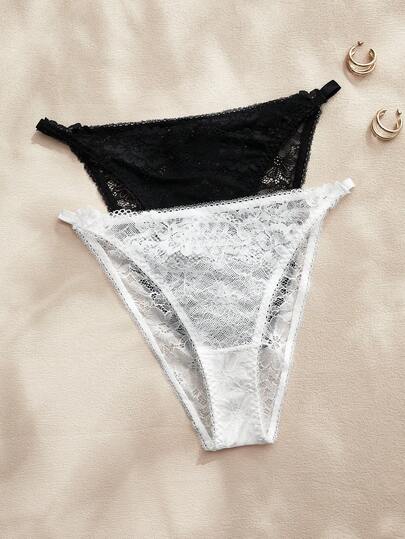 Charlaine 2条装女士优雅蕾丝系列内裤