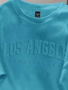 Manfinity Joysei Camiseta ajustada de color azul lago para hombres - Agua verde azul - Ver 2