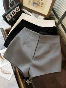 Franclia 女士时尚灰色超短裤，春夏款 - 灰色 - 查看 5