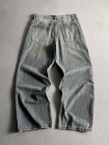 Manfinity EMRG Quần Jeans Ống Rộng Baggy Thường Ngày Cho Nam - Màu xanh lam - Xem 2