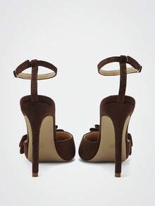 SheIn MOD 女士时尚高跟鞋，纯色，尖头，细高跟，时尚百搭，舒适贴合 - 咖啡棕 - 查看 3