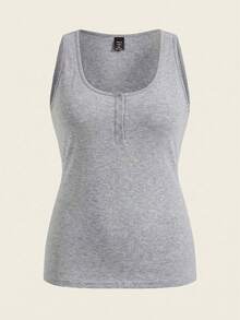 EMERY ROSE 3pcs Plus Size Women's Solid Color Thick Strap Camisole, Suitable For Summer - Multicolor - View 4