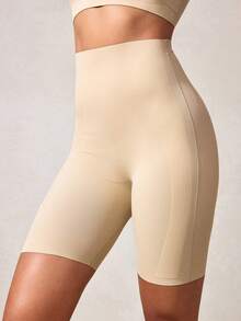 Veilyse Shorts De Shapewear Taille Haute Pour Femme De Couleur Unie - Nude - Voir 1