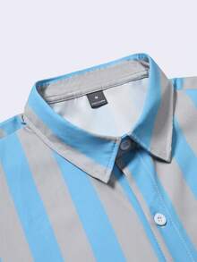 Manfinity Homme Men's Casual Striped Short Sleeve Shirt - Multicolor - View 3