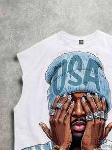 Camiseta casual de cuello redondo con estampado de dibujos animados para adolescentes - Multicolor - Ver 3