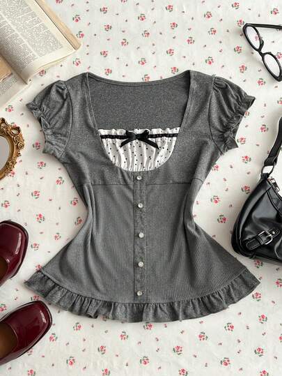 Glimmora Gentle Style 2 In 1 Cap Sleeve Top For Women