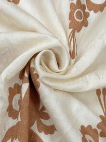 Elaquor 大码女式夏季波西米亚海滩度假风印花缎面撞色蕾丝高开衩吊带连衣裙 - 彩色 - 查看 8