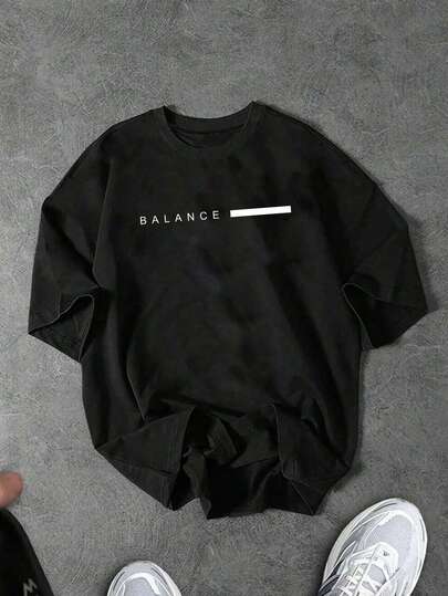 Sport MetroGents Men's Letter Print Short Sleeve Sports T-Shirt